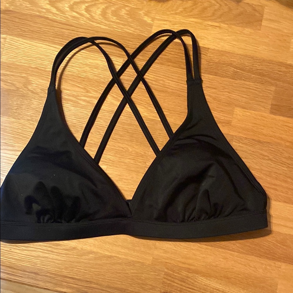 Black Strappy Women's Bikini Top